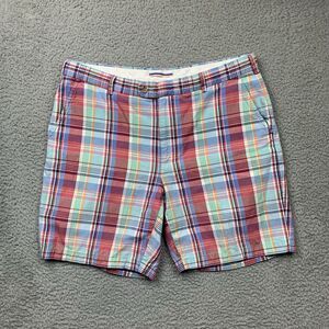 Peter Millar Shorts Men 36 Plaid Seaside Collection Linen Blend Golf Preppy